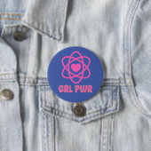 Badge Rond 7,6 Cm Oreiller à lancer de puissance fille (En situation)