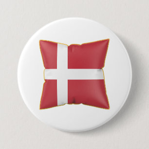Badge Rond 7,6 Cm Oreiller avec le drapeau du Danemark