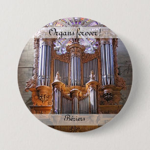 Badge Rond 7,6 Cm Organes pour toujours ! Bouton de la cathédrale de