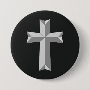 Badge Rond 7,6 Cm origami croix chrétienne