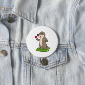 Badge Rond 7,6 Cm Otter à fleurs (En situation)