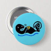 Badge Rond 7,6 Cm Otter - bouton (Devant & derrière)