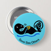 Badge Rond 7,6 Cm Otter - bouton (Devant & derrière)