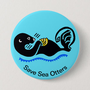 Badge Rond 7,6 Cm Otter - bouton