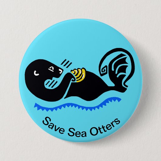 Badge Rond 7,6 Cm Otter - bouton (Devant)