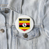 Badge Rond 7,6 Cm Ouganda - Bouclier du drapeau (En situation)