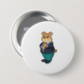 Badge Rond 7,6 Cm Ours comme marié en costume (Devant & derrière)