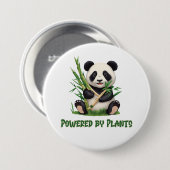 Badge Rond 7,6 Cm Ours de panda propulsé par des plantes (Devant & derrière)