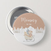 Badge Rond 7,6 Cm Ours D'Hiver Brown Mère De Dormir À Être (Devant & derrière)