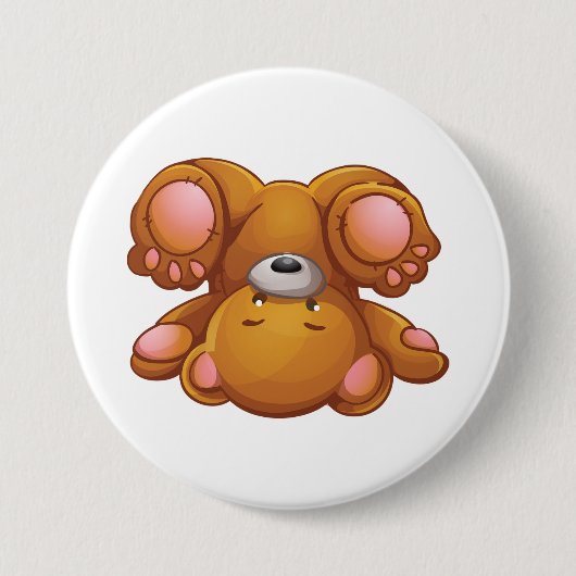 Badge Rond 7,6 Cm Ours en peluche à l'envers (Devant)