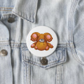 Badge Rond 7,6 Cm Ours en peluche à l'envers (En situation)