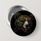 Badge Rond 7,6 Cm Ours faune (Devant & derrière)
