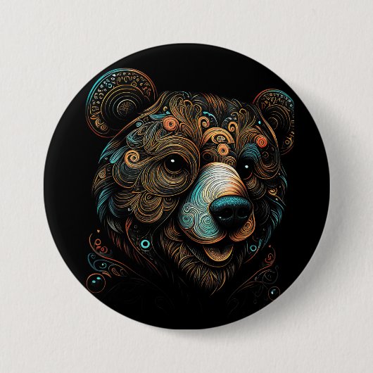 Badge Rond 7,6 Cm Ours faune (Devant)