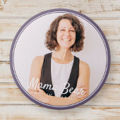 Badge Rond 7,6 Cm Ours Mama encadré Photo simple moderne