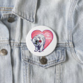 Badge Rond 7,6 Cm Ours polaire Saint Valentin (En situation)