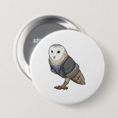 Badge Rond 7,6 Cm Owl comme secrétaire (Devant & derrière)