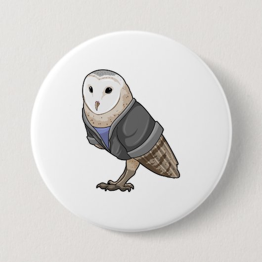 Badge Rond 7,6 Cm Owl comme secrétaire (Devant)