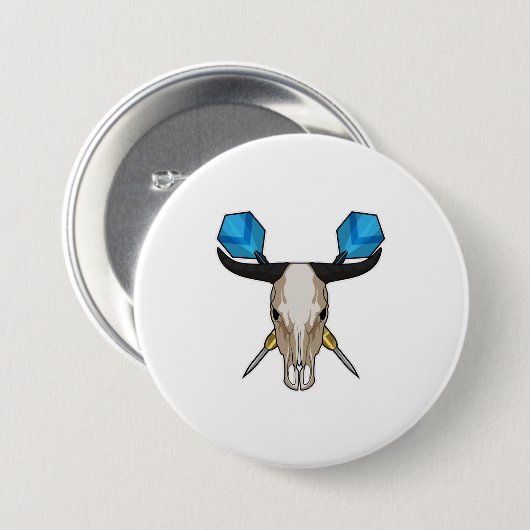 Badge Rond 7,6 Cm Ox aux fléchettes avec fléchette (Devant & derrière)