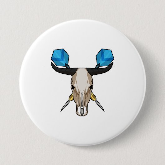 Badge Rond 7,6 Cm Ox aux fléchettes avec fléchette (Devant)