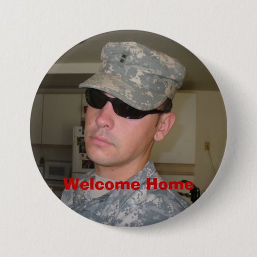 Badge Rond 7,6 Cm P1020004, maison bienvenue (Devant)