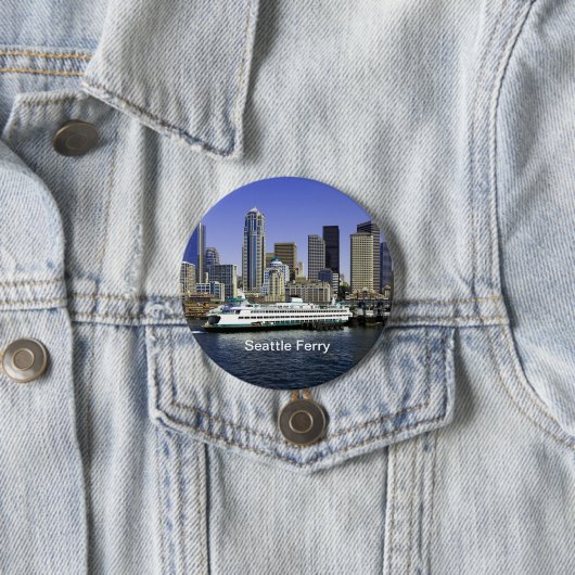 Badge Rond 7,6 Cm Pacific Northwest Seattle Ferry & Builds (En situation)
