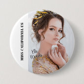 Badge Rond 7,6 Cm Pageant Sash Bouton Pin - Photo Arrière - plan (Devant)