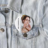 Badge Rond 7,6 Cm Pageant Sash Bouton Pin - Photo Arrière - plan (En situation)