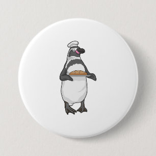 Badge Rond 7,6 Cm Pain Penguin Baker