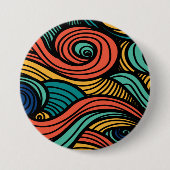 Badge Rond 7,6 Cm Paisley haché (Devant)