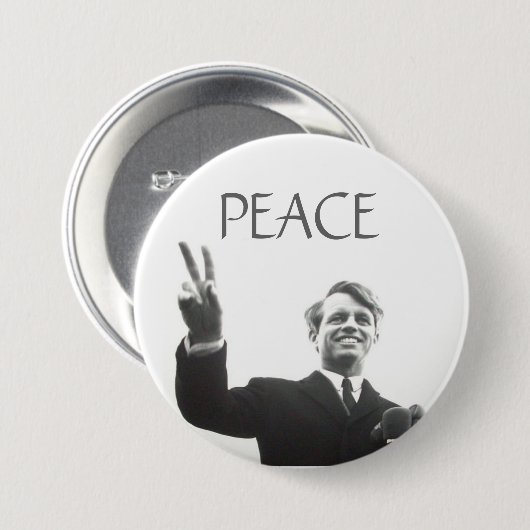 BADGE ROND 7,6 CM PAIX DE RFK (Devant & derrière)