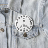 Badge Rond 7,6 Cm Paix de Taino (En situation)