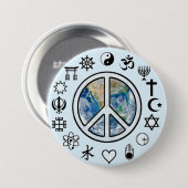 Badge Rond 7,6 Cm Paix mondiale - Paix sur Terre (Devant & derrière)