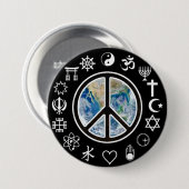 Badge Rond 7,6 Cm Paix mondiale - Paix sur Terre (Devant & derrière)