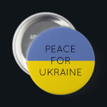 Badge Rond 7,6 Cm Paix pour l'Ukraine Simple minimaliste drapeau ukr<br><div class="desc">Montrez votre soutien à l'Ukraine avec cette conception simple,  dites non à la guerre.</div>