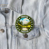 Badge Rond 7,6 Cm Pakistan (En situation)