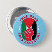 Badge Rond 7,6 Cm Palestine Libère Gaza Liberté (Devant & derrière)