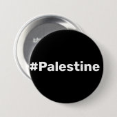 Badge Rond 7,6 Cm #Palestine simple texte de base soutenant Gaza (Devant & derrière)