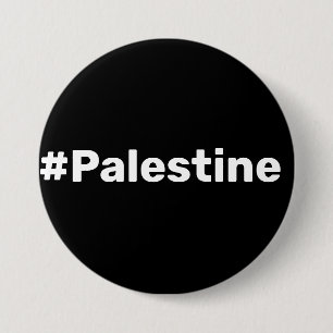 Badge Rond 7,6 Cm #Palestine simple texte de base soutenant Gaza