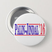 Badge Rond 7,6 Cm Palin-Jindal 2016 ! (Devant & derrière)