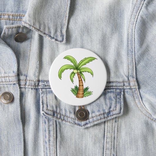 Badge Rond 7,6 Cm Palm Tree Beach Tropical et Ile Vibes (En situation)