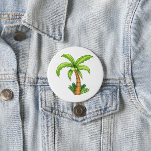 Badge Rond 7,6 Cm Palm Tree Beach Tropical et Ile Vibes