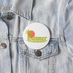 Badge Rond 7,6 Cm Palm Tree été avec soleil et plage