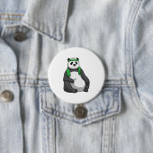 Badge Rond 7,6 Cm Panda à Fitness avec serviette (En situation)