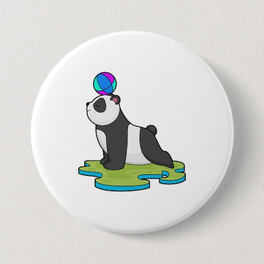Badge Rond 7,6 Cm Panda at yoga (Devant)