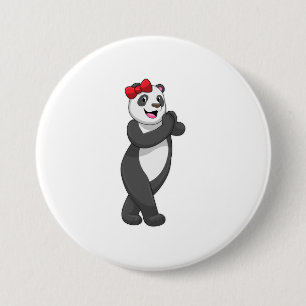 Badge Rond 7,6 Cm Panda avec ruban