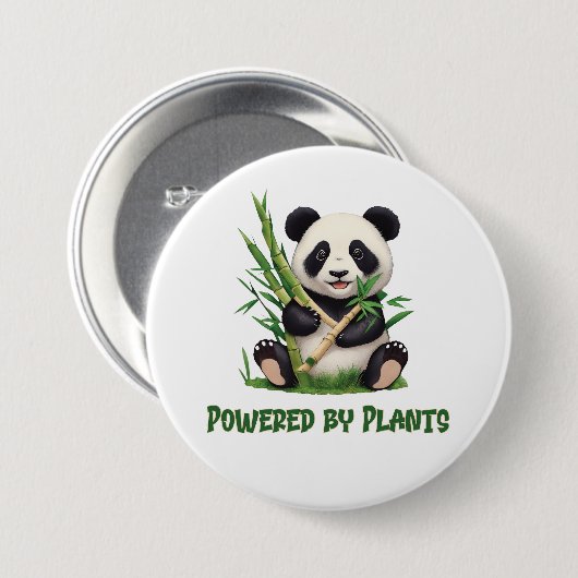 Badge Rond 7,6 Cm Panda Bear alimenté par des plantes (Devant & derrière)