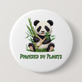 Badge Rond 7,6 Cm Panda Bear alimenté par des plantes (Devant)