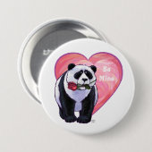 Badge Rond 7,6 Cm Panda Bear Saint Valentin (Devant & derrière)