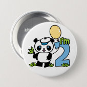Badge Rond 7,6 Cm Panda Boy 2e anniversaire (Devant & derrière)