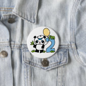 Badge Rond 7,6 Cm Panda Boy 2e anniversaire (En situation)